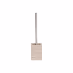 MSV BROSSE WC, Support et brosse pour toilettes, Beige, Argent, Polyrésine, 89 mm, 89 mm, 370 mm