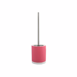 MSV BROSSE WC AVEC SUPPORT, Support et brosse pour toilettes, Rose, Vitrocéramique, 110 mm, 380 mm