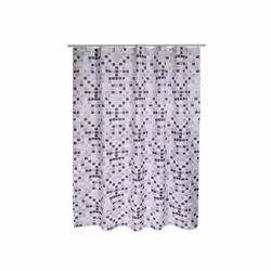 MSV RIDEAU DE DOUCHE POLYESTER MOSAIKO, Motif, Passe-tringles, Polyester, Violet, 30 °C, 1800 mm