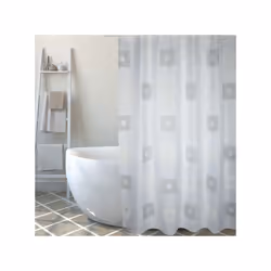 MSV RIDEAU DE DOUCHE, Motif, Anneau, Polyester, Gris, 30 °C, 1800 mm