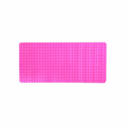 MSV TAPIS FOND DE BAIGNOIRE ANTIDÉRAPANT CAOUTCHOUC QUADRO, Rose, Monochromatique, Rectangulaire, Caoutchouc, 36 x 76 cm