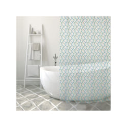 MSV - Rideau de douche pvc algae 180x200cm Vert & Bleu