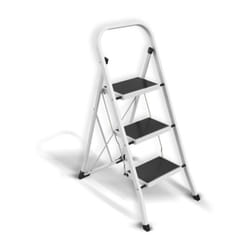 MSV - Escabeau 3 Marches pliant & antidérapant Acier Max 150kg (46x71x105cm)