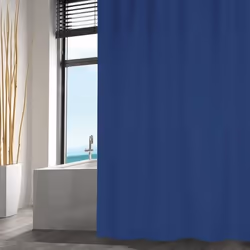 Rideau de douche - MSV - 180x200cm - Bleu - Anti-moisissure
