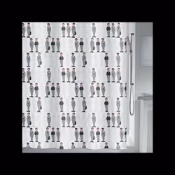 Rideau de douche Polyester JEAN PIERRE 180x200cm QUALITE PREMIUM Gris & Blanc MSV
