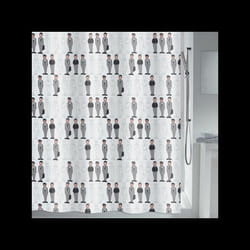Rideau de douche Polyester JEAN PIERRE 180x200cm QUALITE PREMIUM Gris & Blanc MSV