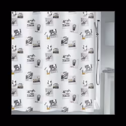 Rideau de douche Polyester POLAN 180x200cm QUALITà PREMIUM Multicolor MSV