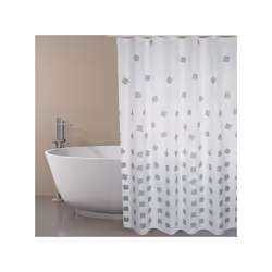 Rideau de douche Polyester THIKA 180x200cm QUALITE PREMIUM Gris - Anneaux inclus MSV