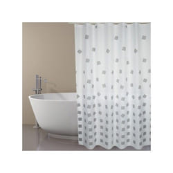 Rideau de douche Polyester THIKA 180x200cm QUALITE PREMIUM Gris - Anneaux inclus MSV