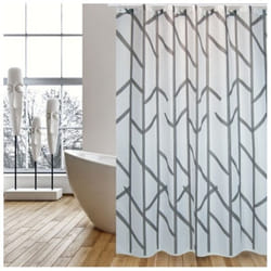 Rideau de douche Polyester tree 180x200cm qualite premium Gris - Anneaux inclus MSV
