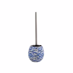 MSV 3700703932796, Support et brosse pour toilettes, Bleu, Blanc, Vitrocéramique, 13,5 cm, 390 g, 1 pièce(s)