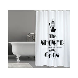 MSV 144028 rideau de douche Polyester Noir, Blanc