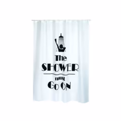 MSV 144028 rideau de douche Polyester Noir, Blanc