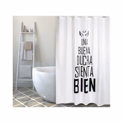 Rideau de douche Polyester BUENA DUCHA 180x200cm QUALITE PREMIUM Noir & Blanc - Anneaux inclus MSV