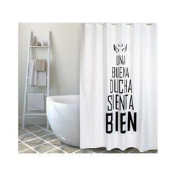 Rideau de douche Polyester BUENA DUCHA 180x200cm QUALITE PREMIUM Noir & Blanc - Anneaux inclus MSV
