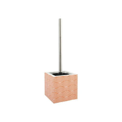 MSV - Brosse Wc avec support mdf & Acier Inox wave Orange