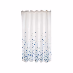 MSV Rideau de douche Polyester BREST, Motif, Anneau, Polyester, Bleu, Blanc, 30 °C, 1800 mm