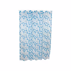 MSV Rideau de douche Polyester CALENDO, Motif, Anneau, Polyester, Bleu, 30 °C, 1800 mm