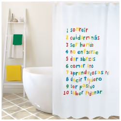Rideau de douche de la marque MSV. Anti-moisissure, ce rideau de douche en Textile Polyester est enduit d'un revêtement antib ...
