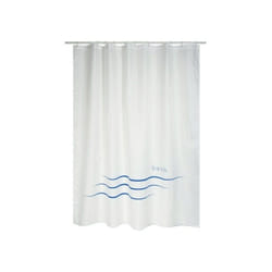 MSV 3700703937395 rideau de douche Anneau Polyester Bleu, Blanc