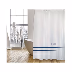 MSV 3700703937395 rideau de douche Anneau Polyester Bleu, Blanc