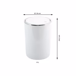 MSV 3700703938699 poubelle 6 L Rond Acrylonitrile-Butadiène-Styrène (ABS) Blanc