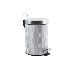 MSV 3700703938897 poubelle 3 L Rond Acier inoxydable Gris, Acier inoxydable, Blanc