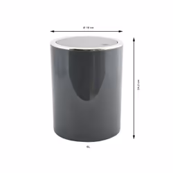 MSV 3700703939559 poubelle 6 L Rond Polypropylène (PP) Gris