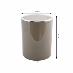 MSV 3700703939566 poubelle 6 L Rond Acrylonitrile-Butadiène-Styrène (ABS) Taupe