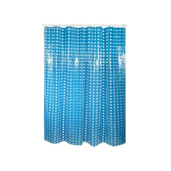 MSV 141050 - PVC Cortina de Ducha de plástico Azul Oscuro Incluye 12 Anillas para Barra de 180 x 200 x 0,1 cm rideau de douche Anneau Polyvinyl chloride (PVC) Bleu