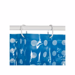 MSV 141050 - PVC Cortina de Ducha de plástico Azul Oscuro Incluye 12 Anillas para Barra de 180 x 200 x 0,1 cm rideau de douche Anneau Polyvinyl chloride (PVC) Bleu