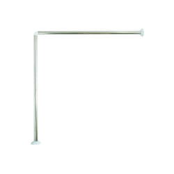 MSV - Barre tringle pour rideau de douche d'angle à fixer 80x80cm Inox