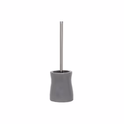 MSV BROSSE WC, Support et brosse pour toilettes, Acier inoxydable, Taupe, Vitrocéramique, 115 mm, 400 mm