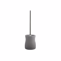 MSV Brosse Wc avec support Céramique PALMA Gris, Support et brosse pour toilettes, Gris, Vitrocéramique, 115 mm, 400 mm