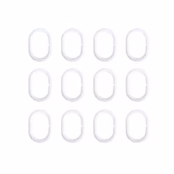 MSV 140286-12 Anillas para Cortina de Ducha de plástico Blanco 6 x 4 cm