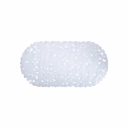 MSV TAPIS FOND DE BAIGNOIRE, Blanc, Monochromatique, Ovale, Polyvinyl chloride (PVC), 99 x 39 cm
