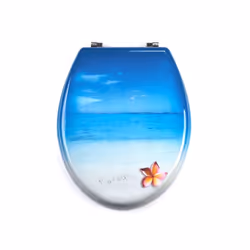 MSV BATTANT WC MDF PARADISE BLEU - CHARNIÈRES INOX