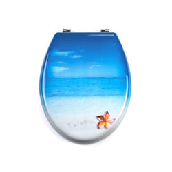 MSV BATTANT WC MDF PARADISE BLEU - CHARNIÈRES INOX