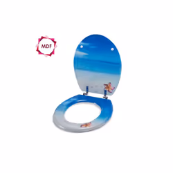 MSV BATTANT WC MDF PARADISE BLEU - CHARNIÈRES INOX