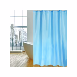 MSV RIDEAU DE DOUCHE, Monochromatique, Anneau, Polyester, Bleu, 30 °C, 2400 mm