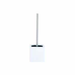 MSV BROSSE WC, Support et brosse pour toilettes, Blanc, Panneaux MDF, 110 mm, 110 mm, 370 mm