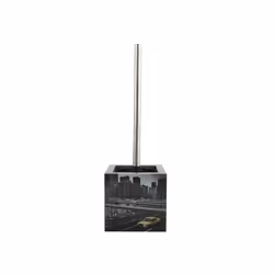 MSV BROSSE WC, Support et brosse pour toilettes, Gris, Panneaux MDF, Acier inoxydable, 110 mm, 110 mm