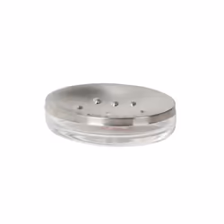MSV Porte Savon PS &amp; Inox PAPEETE, Gris, Transparent, Polystyrène, Acier inoxydable, Ovale, Autonome, 127 mm, 82 mm