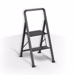 Escabeau 2 marches pliant anti-dérapant en Acier - Max 150kg (475x425x85cm) Noir mat MSV