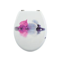 MSV 3700703947615 siège de toilette Abattant rigide Panneaux MDF Multicolore, Blanc