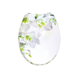 MSV - Abattant wc mdf Sofaïa à Motifs Fleurs - Charnières Inox