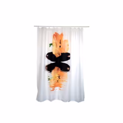 MSV Rideau de douche Polyester MANILA, Image, Anneau, Polyester, Multicolore, 30 °C, 1800 mm