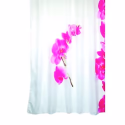 MSV RIDEAU DE DOUCHE, Image, Anneau, Polyester, Rose, Blanc, 30 °C, 1800 mm