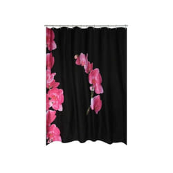 MSV 3700703948001 rideau de douche Anneau Polyester Noir, Rose