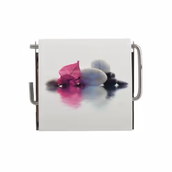MSV Porte Rouleau Papier Wc Mural MDF &amp; Inox BORNEO Blanc, 150 mm, 115 mm, 130 mm